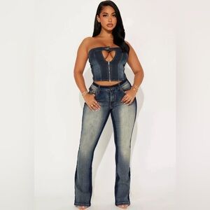 Fashion Nova Women's Blue Jeans Bootcut Size 7 Stretch